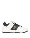 Roberto Cavalli Logo-plaque Leather Sneakers In White