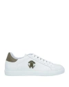 Roberto Cavalli Man Sneakers White Size 9 Calfskin In White