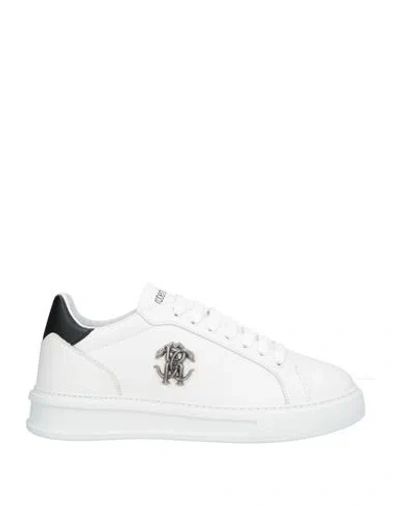 ROBERTO CAVALLI ROBERTO CAVALLI MAN SNEAKERS WHITE SIZE 9 CALFSKIN