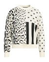 Roberto Cavalli Man Sweater Ivory Size L Cotton, Viscose In White