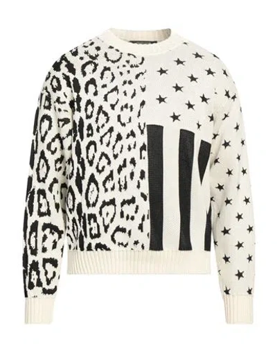 Roberto Cavalli Man Sweater Ivory Size L Cotton, Viscose In White