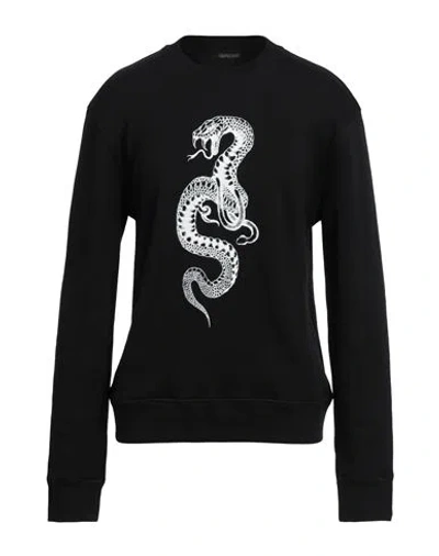 Roberto Cavalli Man Sweatshirt Black Size L Cotton