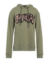 Roberto Cavalli Man Sweatshirt Military Green Size Xl Cotton In Green