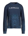 Roberto Cavalli Man Sweatshirt Navy Blue Size Xxl Cotton In Navy Blue
