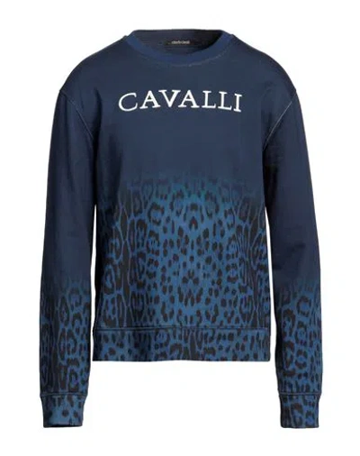 Roberto Cavalli Man Sweatshirt Navy Blue Size Xxl Cotton