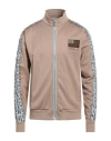Roberto Cavalli Man Sweatshirt Sand Size M Polyester, Cotton In Beige
