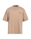 Roberto Cavalli Man T-shirt Beige Size L Cotton