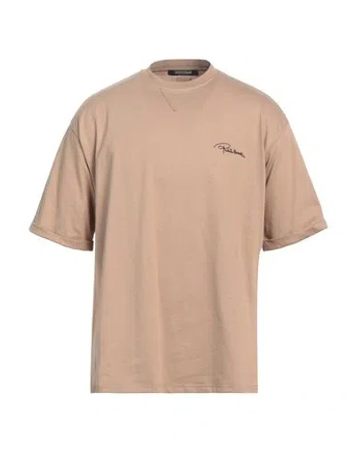 Roberto Cavalli Man T-shirt Beige Size L Cotton