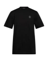 Roberto Cavalli Man T-shirt Black Size L Cotton In Black