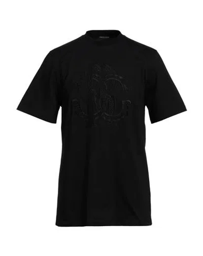 Roberto Cavalli Man T-shirt Black Size L Cotton