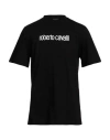 Roberto Cavalli Man T-shirt Black Size L Cotton