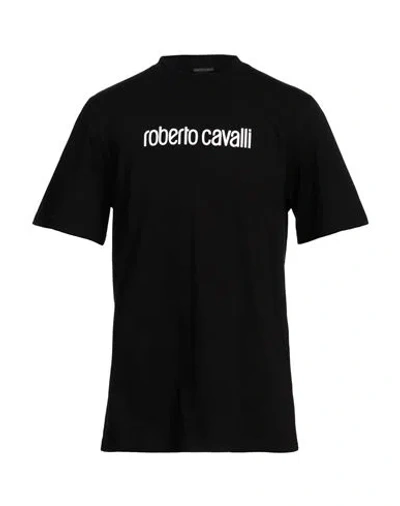 Roberto Cavalli Man T-shirt Black Size L Cotton