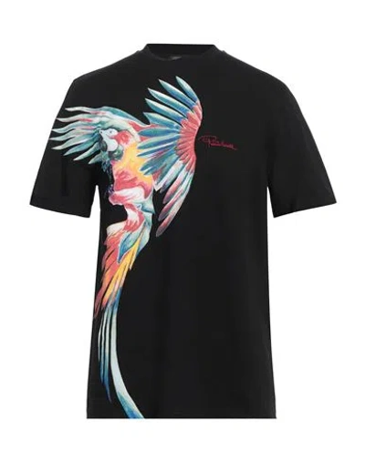 Roberto Cavalli Man T-shirt Black Size L Cotton