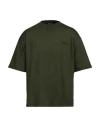Roberto Cavalli Man T-shirt Military Green Size M Cotton In Green