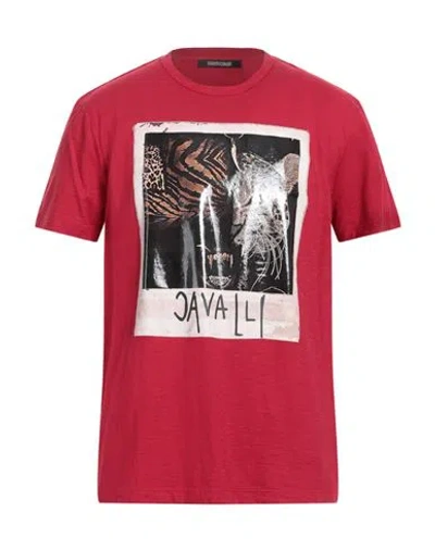 Roberto Cavalli Man T-shirt Red Size L Cotton