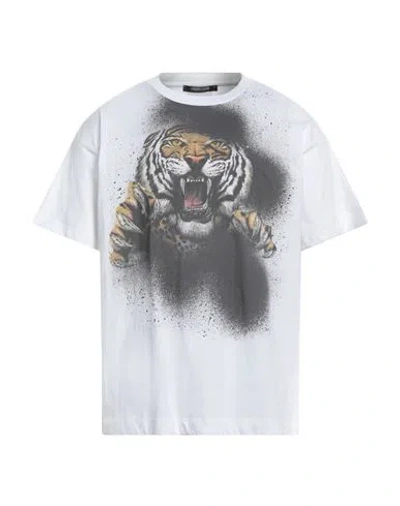 Roberto Cavalli Man T-shirt White Size L Cotton