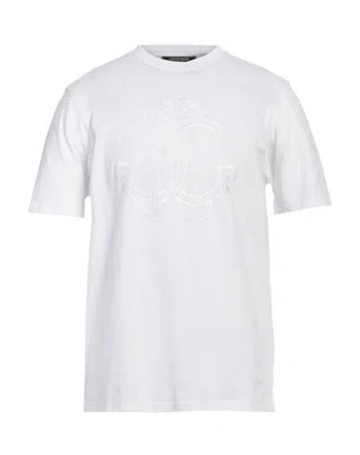 Roberto Cavalli Man T-shirt White Size L Cotton