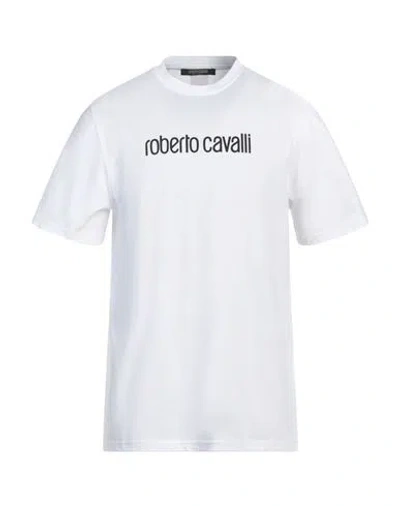 ROBERTO CAVALLI ROBERTO CAVALLI MAN T-SHIRT WHITE SIZE L COTTON