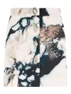 Roberto Cavalli Marble-print Button Mini Skirt In Neutral