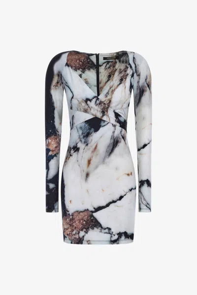 ROBERTO CAVALLI MARBLE PRINT DRESS