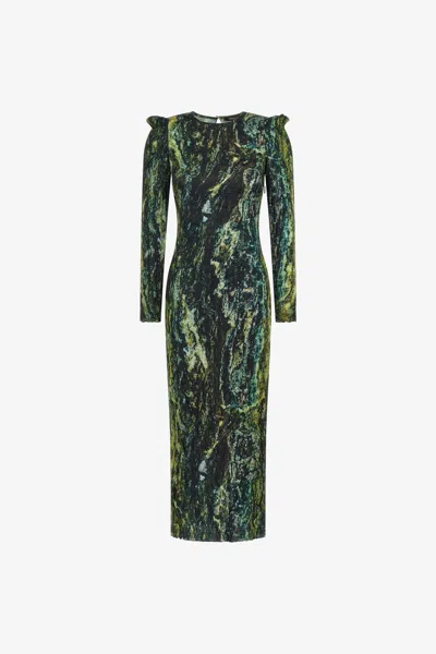 Roberto Cavalli Marble Print Long Dress