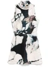 Roberto Cavalli Mini Dress With Marble Print In White