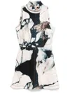 Roberto Cavalli Mini Dress With Marble Print In White