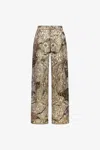 Roberto Cavalli Marble Print Pants In Gold