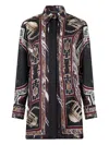 Roberto Cavalli Marble-print Shirt In Multi