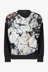 Roberto Cavalli Marble Print Sweatshirt In Black/white
