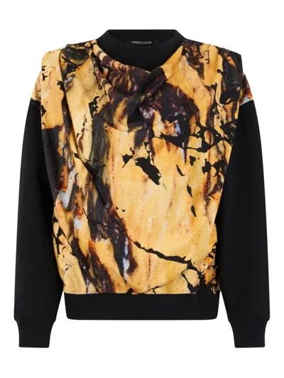 Roberto Cavalli Marble-print Sweatshirt In Multi