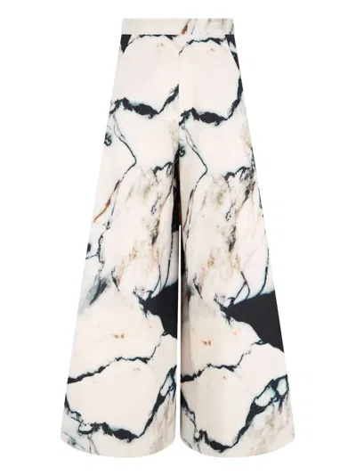 Roberto Cavalli Marble-print Trousers