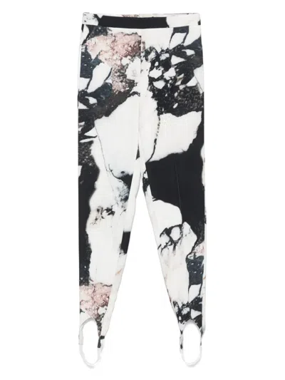 Roberto Cavalli Marble-print Trousers In White