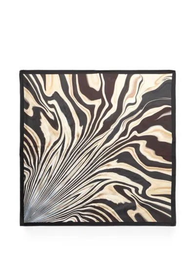 Roberto Cavalli Marble-print Scarf In Multi