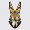 Roberto Cavalli Ray Of Gold Printed Lycra Swimsuit