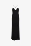 Roberto Cavalli Silk Maxi Dress With Monogram Rc In Black