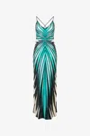 Roberto Cavalli Ray Of Sea Printed Silk Twill Midi Dress