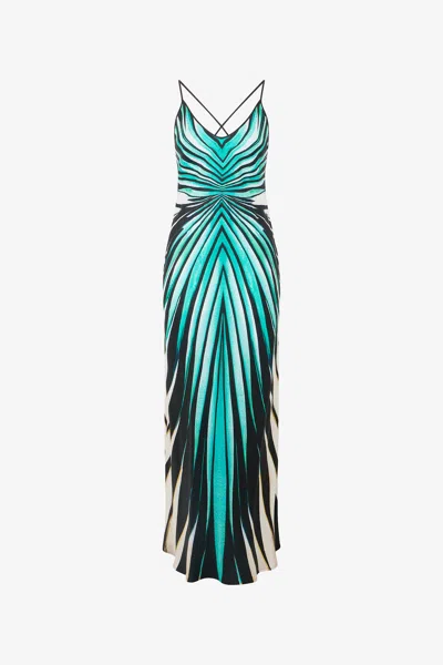 Roberto Cavalli Ray Of Sea Print Long Dress