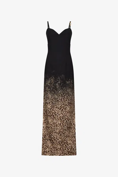Roberto Cavalli Leopard Print Maxi Dress In Animal Print