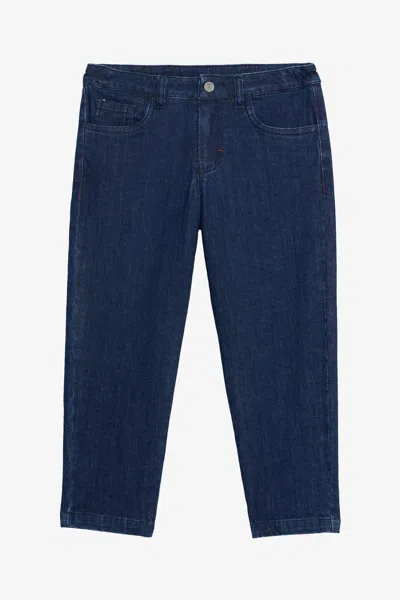 Roberto Cavalli Medium Blue Capri Jeans In Stretch Denim