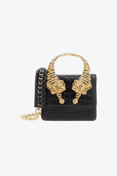 Roberto Cavalli Medium Roar Bag In Black