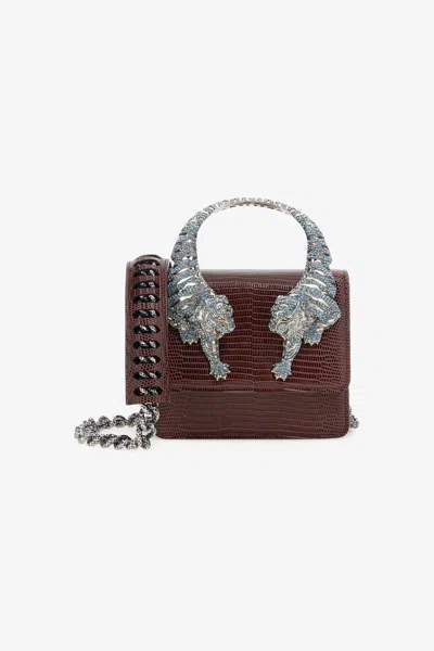 Roberto Cavalli Medium Roar Bag In Dark Brown