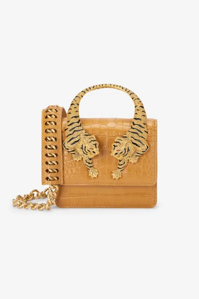 Roberto Cavalli Medium Roar Bag In Light Brown