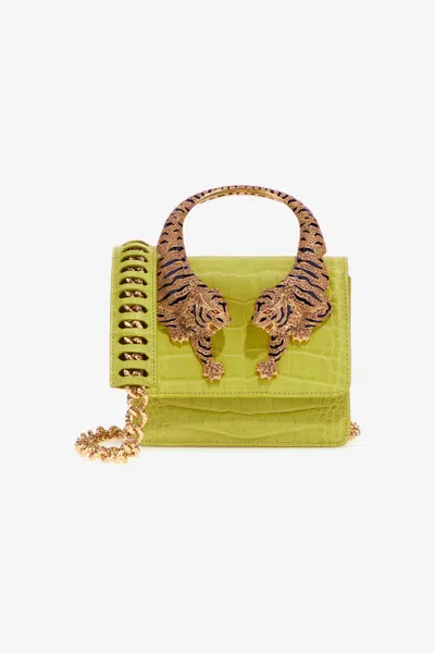 Roberto Cavalli Medium Roar Bag In Light Green