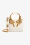 Roberto Cavalli Medium Roar Bag In Off White