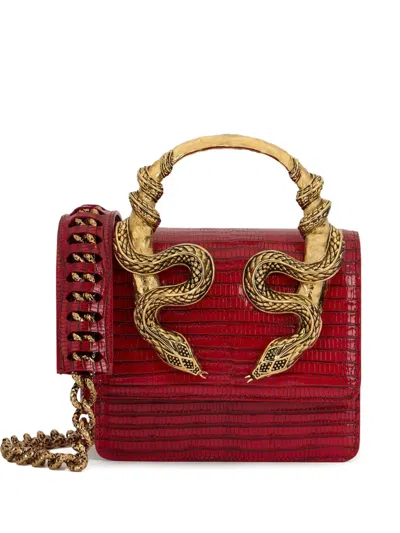 Roberto Cavalli Medium Snake-embellished Top-handle Chain Cross Body Bag In Multi