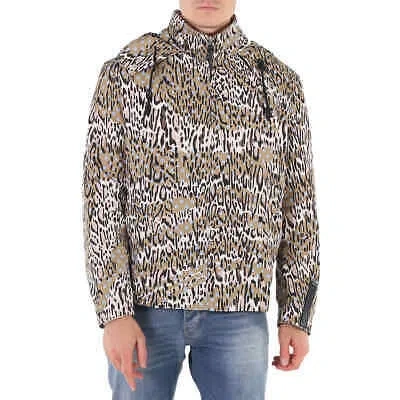 Pre-owned Roberto Cavalli Men's Animal Oddity-print Windbreaker Jacket, Brand Size 46 (us In Check Description