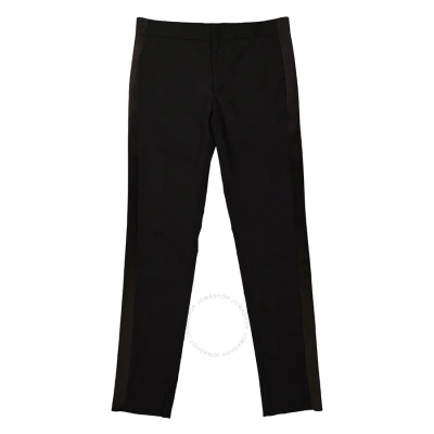 Roberto Cavalli Men's Black Side-stripe Straight-leg Wool Trousers