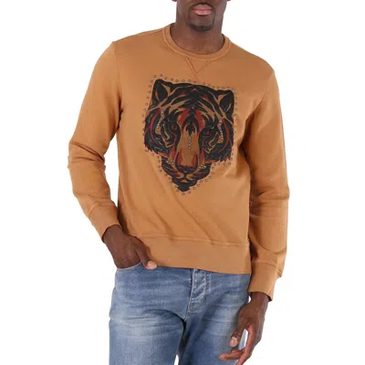 Roberto Cavalli Men's Cinnamon Animalia Embroidered Sweatshirt In Orange
