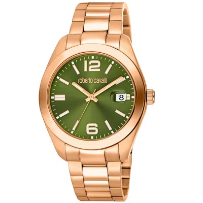 Roberto Cavalli Men's Classic Green Dial Watch In Gold